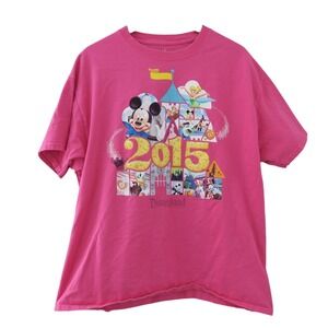 Disneyland Resort T-Shirt Pink‎ Disney World 2015 Hanes XL Extra Large